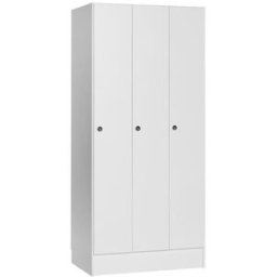 Omklädningsskåp Alvesta 3x1 fack, 1900x860x550 mm. Vit