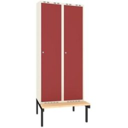 Klädskåp Sonesson, BxDxH 800x550x1900 mm, bänkstativ, 2 dörrar i 2 skå