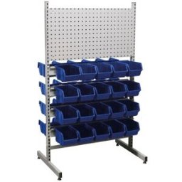 Verktygsställ med 40 plastbackar, HxB 1500x900 mm dubbelsidigt
