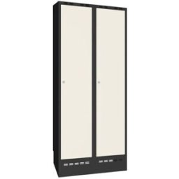 Klädskåp Sonesson, BxDxH 800x550x1900 mm, sockel, 2 dörrar i 2 skåp, v