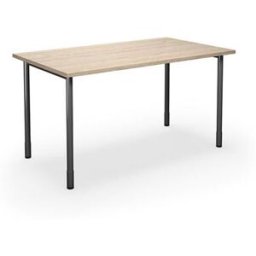 Bord DUO-C, rak skiva, LxB 1400x800 mm, ek/svart