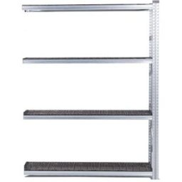Lagerhylla Flex, utbyggnad, BxDxH 1506x500x1972, 4 st svarta hyllplan