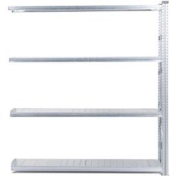 Lagerhylla Flex, utbyggnad, BxDxH 1806x800x1972, 4 st galvade hyllplan
