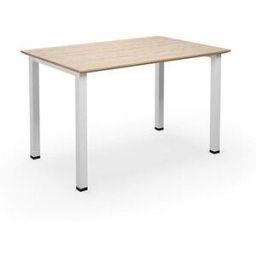 Bord DUO-U Trend, rak skiva, raka hörn, LxB 1200x800 mm, ek/vit