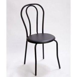 Caféstol svart konstläder/svart stativ