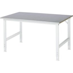 Arbetsbord Rickard, stativ 60 x 30 mm, stålplåtsbelagd skiva, BxD 1500