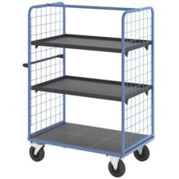 Plockvagn med gallersidor Bodil, massivgummihjul, lastyta LxB 1175 x 8