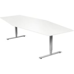 Konferensbord Grande 5600x1200 mm, vit/silver