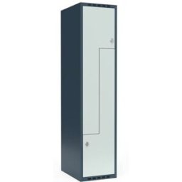 Z-skåp Fydor SMZ, BxDxH 400x550x1752 mm, 2 dörrar i 1 skåp, plant tak,