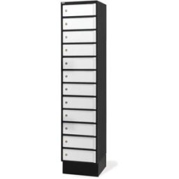 Laptopskåp Sono, BxDxH 400x550x1900, svart/vit, med eluttag
