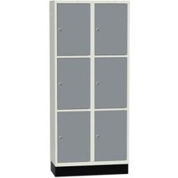 Elevskåp Sonesson Flex, 6 dörrar i 2 skåp, BxDxH 800x400x1900 mm, grå/