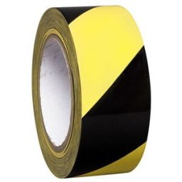 Golvtejp Ran, L 33 m/rle, B 50 mm, svart/gul, 8 rle/fp