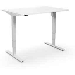 Höj och sänkbart skrivbord Atlanta, rak, LxB 1200x800 mm, vit/vit