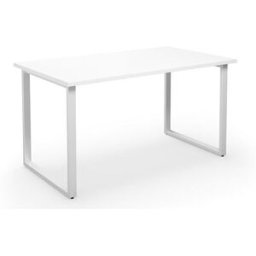 Bord DUO-O, rak skiva, LxB 1400x800 mm, vit/vit