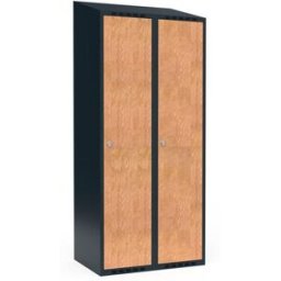 Klädskåp Fydor FFF, 800x550x1900 mm, 2 dörrar i 2 skåp, sluttande tak,