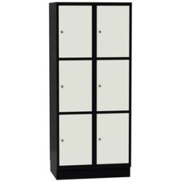 Elevskåp Sonesson Flex, 6 dörrar i 2 skåp, BxDxH 800x550x1900 mm, vit/
