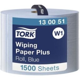 Torkpappersrulle, hybridkvalitet, 2-lagers, blå, 1 rulle, 1500 ark/rul