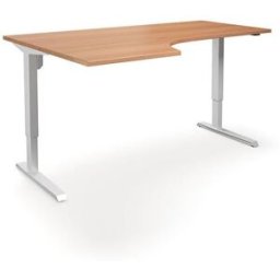 Höj och sänkbart hörnskrivbord Venla, vänster, LxB 1800x1200 mm, bok/v