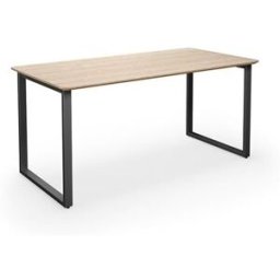 Bord DUO-O Trend, rak skiva, runda hörn LxB 1600x800 mm, ek/svart