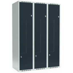Z-skåp Fydor SMZ, BxDxH 1200x550x1752 mm, 6 dörrar i 3 skåp, plant tak