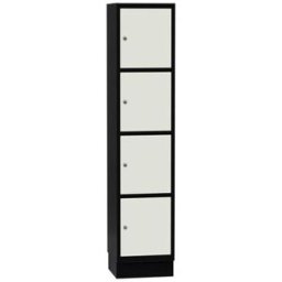 Elevskåp Sonesson Flex, 4 dörrar i 1 skåp, BxDxH 400x400x1900 mm, vit/