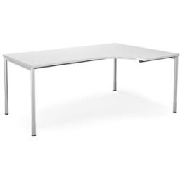 Hörnskrivbord DUO-C, höger, LxB 1800x1200 mm, vit/vit