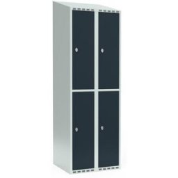 Klädskåp Fydor SMG, 600x 550x1900 mm, 4 dörrar i 2 skåp , sluttande ta