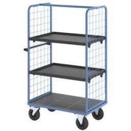Plockvagn med gallersidor Bodil, massivgummihjul, lastyta LxB 975 x 70