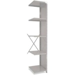 Lagerhylla Vit/Vit, täckt gavel, halvutbyggnad, BxDxH 500x600x2500
