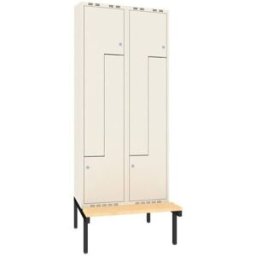 Z-skåp Sonesson, bänkstativ, B 400 mm, 4 dörrar i 2 skåp, vit/vit