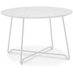Soffbord Linnea, stabilt metallunderrede, diameter 700 mm, vit/vit