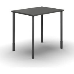 Skrivbord Duo-C, rak skiva, LxB 800x600 mm, mörkgrå/svart