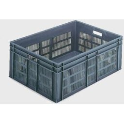 Euroback 800x600x235 mm, perforerad, 87 liter, grå