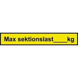 Hyllmärkning Max sektionslast, vinylfolie 15x100 mm. 10 st/fp