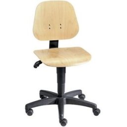 Arbetsstol Flexus, höjdinställning med gasfjäder, bokfanér, med hjul,