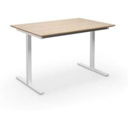 Bord DUO-T Trend, rak skiva, raka hörn, LxB 1200x800 mm, ek/vit