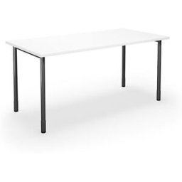 Bord DUO-C, rak skiva, LxB 1600x800 mm, vit/svart