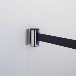Tensabarrier industri, väggmod dell 2,3 m, band: blå, hus: svart