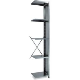 Lagerhylla Galvaniserad, täckt gavel, halvutbyggnad, BxDxH 500x400x250