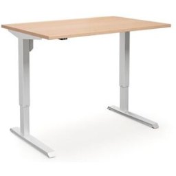 Höj och sänkbart skrivbord Venla, rak, LxB 1200x800 mm, björk/vit