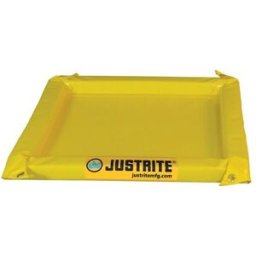 Spillbassäng uppfällbar Justrite, LxBxH 3552x3152x51 mm, volym 511 lit
