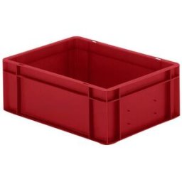 Plastback Teff med tät sida och botten, LxBxH 400x300x145 mm, röd, 5-p