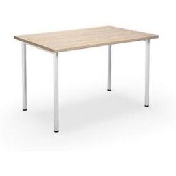 Bord DUO-C, rak skiva, LxB 1200x800 mm, ek/vit