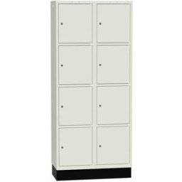 Elevskåp Sonesson Flex, 8 dörrar i 2 skåp, BxDxH 800x400x1900 mm, vit
