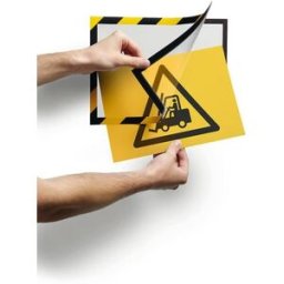 Inforam Duraframe Security A4, gul/svart. Självhäftande, 2 st/fp