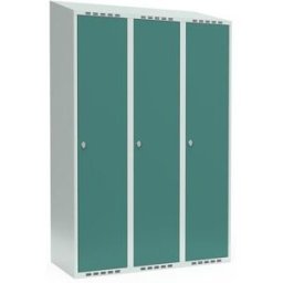 Klädskåp Fydor SMG, 1200 x550x1900 mm, 3 dörrar i 3 skåp, sluttande ta