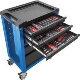 Verkstadsvagn Kebne, inkl. 145 verktyg, BxDxH 708x459x977 mm, blå