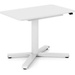 Höj och sänkbart skrivbord Miva, rak, LxB 900x550 mm, vit/vit