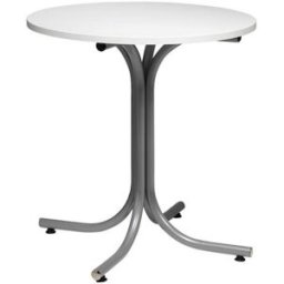 Matsalsbord Big Apple, Ø 1100 mm vit/silver
