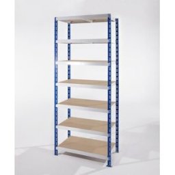 Lagerhylla Jolene, hyllplan spånskivor, HxBxD 2522 x 1050 x 400 mm, gr